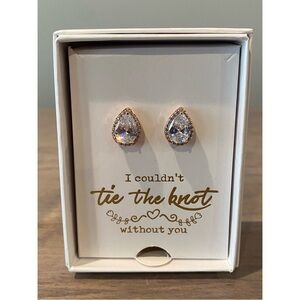 Women’s Rose Gold Teardrop Earrings for Bridesmaids